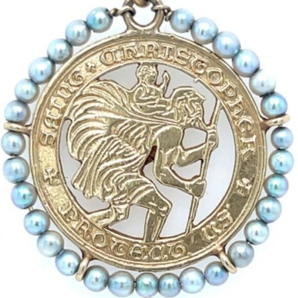 Protect Us St. Christopher 14K Other - 14K St. Christopher Men's Protect Us Pendant Yellow Gold